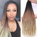 Box Braids Häkelhaar 6 Packungen 24 Zoll Ombre Dark Roots Honey Blonde 3x Goddess Senegalese Twist Tissage Fiber Kanekalon Braiding Hair Extensions 22 Strähnen/Packung 100g