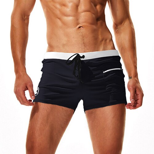 Herren Badehosen Badeshorts Boardshorts Kordelzug mit Mesh-Futter Netzfutter Einfarbig Schnelltrocknend Atmungsaktiv Kurz Strand Schwimmbad Baden Sport Mode Schwarz Rote Mikroelastisch
