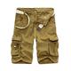 Herren Cargo Shorts Kurze Hosen Bermudas Kurze Hose für Wanderer Bein Kordelzug Multi Pocket 6 Tasche Glatt Komfort Knielänge Täglich Sport Baumwolle Strassenmode Stilvoll Armeegrün Khaki