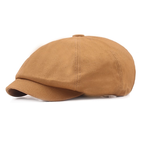 Herren Baskenmütze Ballonmütze Schwarz Gelb Baumwolle Strassenmode Stilvoll Brautkleider schlicht Outdoor Täglich Ausgehen Glatt Sonnenschutz Image