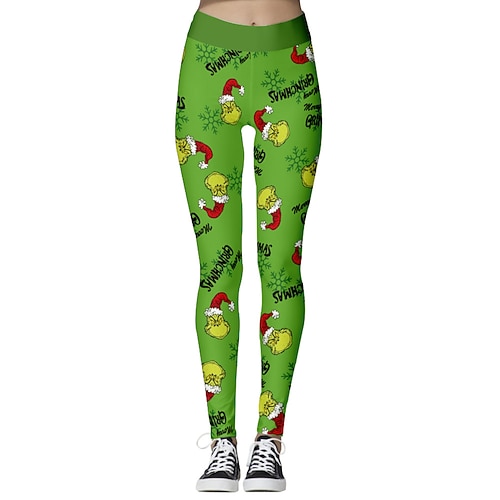 Schneemann Weihnachtsmann Leggings Damen Weihnachten Alltagskleidung Erwachsene Weihnachten Karneval Maskerade Heiligabend Weihnachten Party Hose Image