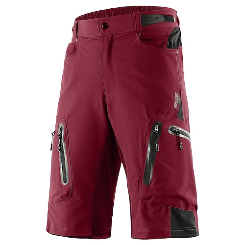 Arsuxeo Herren Einfarbig MTB-Fahrradhose Fahrradshorts Fahhrad Shorts Weite Shorts Bequeme Passform Mountainbike MTB Straßenradsport Sport Schnelltrocknend Wasserdichter Reißverschluß tragbar Image