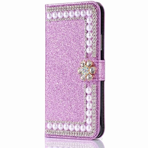 Handy Hülle Handyhüllen Für iPhone 17 Pro Max 17 Air 16 15 14 Pro Max Plus 16e 13 12 11 Pro Max Mini Brieftaschenhülle Flip-Cover Mit Ständer Magnetisch Stoßfest Hart Strass PU-Leder Image
