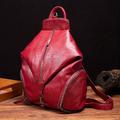 Damen Rucksack Schultasche Mini Rucksack Rucksack Schulanfang Outdoor Täglich Feste Farbe PU-Leder Hohe Kapazität Wasserdicht Leichtgewichtig Reißverschluss Wein Braun