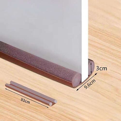 1 Stück Tür-Zugluftstopper 36,6 Zoll unter der Tür-Zugluftsperre, schwarze Lückenstopper, Eingangstür-Zugluftschutz für die Unterseite der Türen, einstellbarer Doppeltür-Zugluft Image