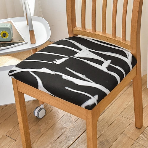 Esszimmerstuhlbezug, Stretch-Stuhlsitzbezug Stuhlhussen, elastischer Stuhlschutz für Esszimmer, Party, Hotel, Hochzeit, weich, abnehmbar und waschbar Image