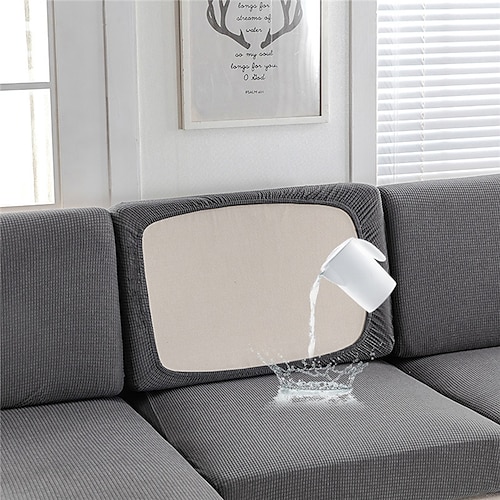 wasserdichte Sofabezüge, Sofa-Sitzkissenbezug für Hunde und Haustiere, Sofabezug für Zweisitzer, burgunderrot, L-Form, 3-Sitzer, Sessel, waschbarer, langlebiger Sofaschutz Image