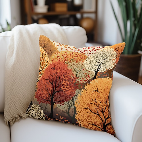 Kunstwald, doppelseitiger Kissenbezug, 1 Stück, weich, dekorativ, quadratischer Kissenbezug, Kissenbezug für Schlafzimmer, Wohnzimmer, Sofa, Couch, Stuhl Image