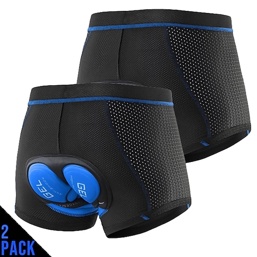Arsuxeo Herren Einfarbig Fahrradunterwäsche-Shorts Fahhrad Unterwäsche Shorts Mountainbike MTB Straßenradsport Sport 3D-Polster Schnelltrocknend Feuchtigkeitsableitend Atmungsaktiv Schwarz Blau Image