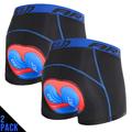 arsuxeo Herren 2er-Pack Fahrradunterwäsche Shorts Fahrradunterwäsche Shorts Mountainbike MTB Rennrad Radsport Sport 3D-Pad atmungsaktiv schnell trocknend feuchtigkeitstransportierend Spandex Bekleidung Bekleidung Fahrradbekleidung