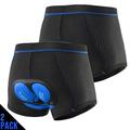 arsuxeo Herren 2er-Pack Fahrradunterwäsche Shorts Fahrradunterwäsche Shorts Mountainbike MTB Rennrad Radsport Sport 3D-Pad atmungsaktiv schnell trocknend feuchtigkeitstransportierend Spandex Bekleidung Bekleidung Fahrradbekleidung