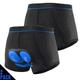 arsuxeo Herren 2er-Pack Fahrradunterwäsche Shorts Fahrradunterwäsche Shorts Mountainbike MTB Rennrad Radsport Sport 3D-Pad atmungsaktiv schnell trocknend feuchtigkeitstransportierend Spandex Bekleidung Bekleidung Fahrradbekleidung