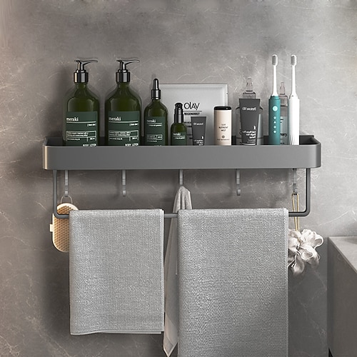 dusche caddy bad regale wand montiert gun grau lagerung veranstalter rack bad küche bad hardware anhänger bad regal raum aluminium dusche rack ecke regal platz bad dusche regal Image