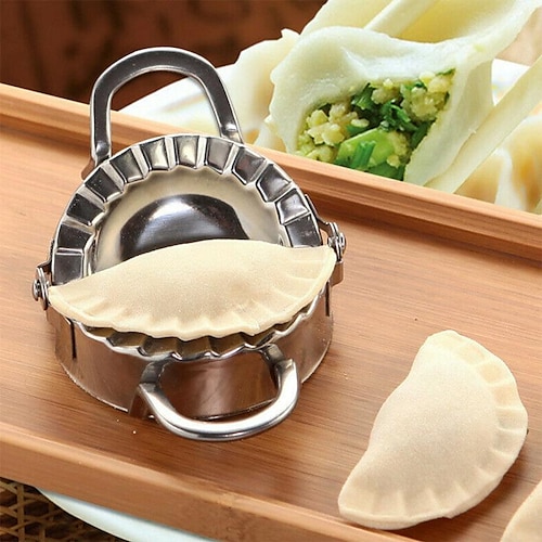 2 stücke edelstahl knödel maker form, wraper teigschneider kuchen ravioli empanadas pressform küchenzubehör gebäckwerkzeuge Image