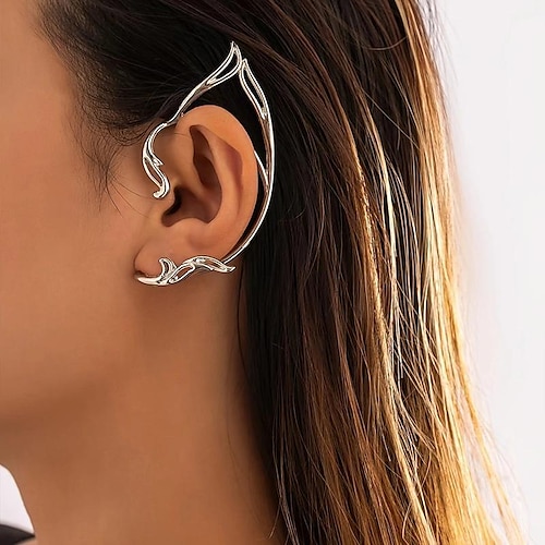 Gothic-Elfen-Ohrmanschetten für Frauen und Mädchen, niedliche Katzen-Ohrwickel, nicht durchbohrt, gefälschte Ohrringe für Cosplay-Party, Knorpel-Ohr-Accessoires, Schmuck Image