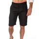 Herren Shorts Kurze Hosen Leinenshorts Kurze Hosen Sommer-Shorts Strandshorts Kurze Hosen Glatt Atmungsaktiv Weich Kurz Casual Täglich Festtage Leinen Baumwoll Mischung Modisch Strassenmode Schwarz