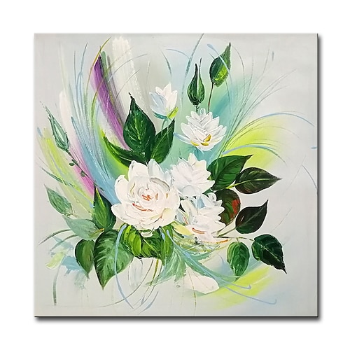 Mintura handgefertigte Blumen-Ölgemälde auf Leinwand, Wandkunst, Dekoration, modernes abstraktes Bild für Wohnkultur, gerolltes, rahmenloses, ungedehntes Gemälde Image