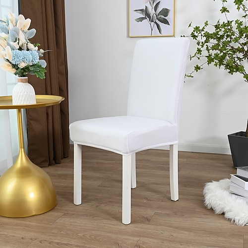 Stretch-Stuhlbezug für Esszimmerstühle, Burgunderrot, Sitzbezug für Küchenstühle für Esszimmerpartys, Schwarz, Grün, Rot, Grau, Katzenkratzschutz, weich, strapazierfähig, waschbar Image