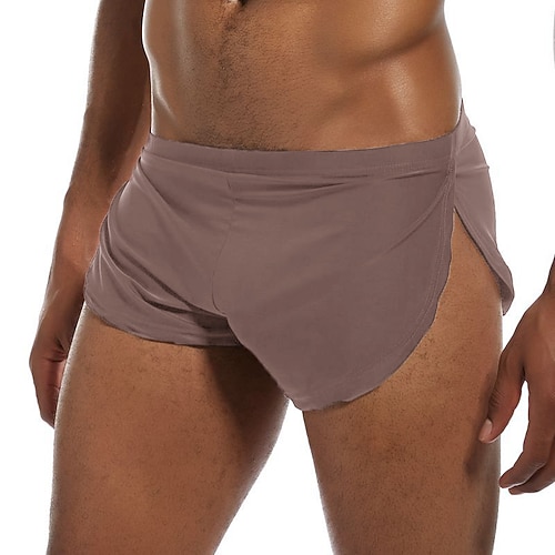 Herren Lounge Bottom Reine Farbe Mode Ultra Slim Hot Home Bett Spa Nylon Atmungsaktive Kurze Hose Shorts Sommer Schwarz Weiß Home Outfits Image