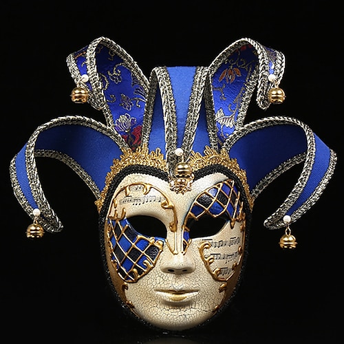 Harlekin Karneval Maske Venezianische Maske Volto Vollgesicht Erwachsene Herren Karneval Ostern Party Maskerade Karneval von Venedig Einfaches Karnevalskostüm Verkleiden