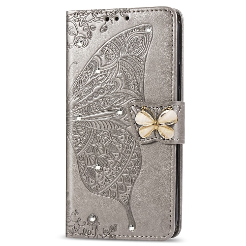 Handy Hülle Handyhüllen Für Samsung Galaxy S24 S23 S22 S21 FE S21 Ultra Plus A34 A54 A72 A32 A52 Brieftaschenhülle Strass Mit Kartenhalter Magnetischer Flip Schmetterling PU-Leder Image