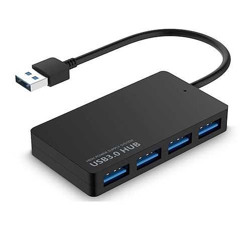 USB-Hub 3.0, 4-Port-Ultra-Slim-USB-3.0-Hub, tragbarer Adapter, Hochgeschwindigkeitserweiterung, Multi-USB-Hub-Splitterkabel, Adapterkabel für PC, Laptop Image