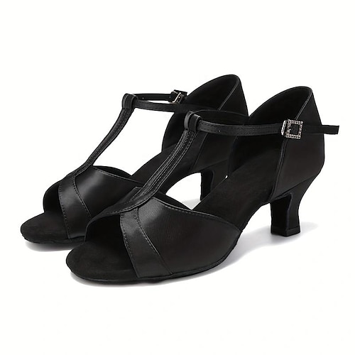 Damen Schuhe für den lateinamerikanischen Tanz Abiball Professionell Rumba Wildlederschuhe Absätze Einheitliche Farbe Stöckelschuh Peep Toe Reißverschluss Erwachsene Schwarz Braun