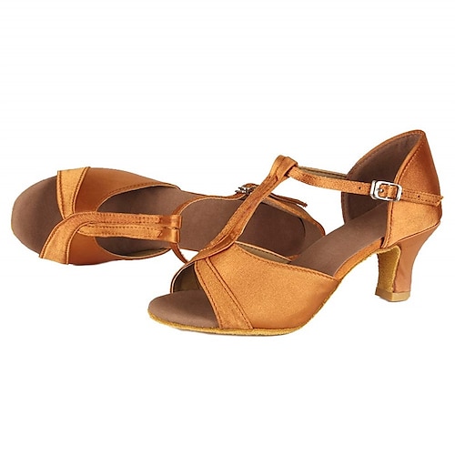 Damen Schuhe für den lateinamerikanischen Tanz Abiball Professionell Rumba Wildlederschuhe Absätze Einheitliche Farbe Stöckelschuh Peep Toe Reißverschluss Erwachsene Schwarz Braun