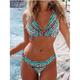 Damen Badeanzug Bikinis Normal Bademode 2 teilig Print Blumen Geometrisch Strandbekleidung Push-Up Hosen Badeanzüge