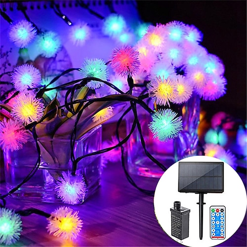 Glühwürmchen-Löwenzahn-Fee-Lichterketten 10m-50m Solar- und Plug-in-Dual-Purpose-Outdoor-wasserdichte Blüten-Lichterketten-Blumen kreative Lichterketten-Weihnachtslichter Outdoor-Party-Urlaub Solar EU Image