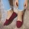 Damen Flache Schuhe Ballerina Übergrössen Weiche Schuhe Gehen Feste Farbe Flacher Absatz Runde Zehe Brautkleider schlicht Komfort Minimalismus PU Wein Schwarz Rote