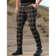 Herren Hose Hosen Chinesisch Chino Chino Hosen Karierte Anzughose Tasche Plaid Komfort Atmungsaktiv Outdoor Täglich Ausgehen Baumwollmischung Modisch Strassenmode Schwarz Grau