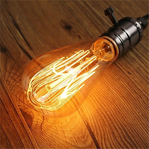 6pcs 60w Edison Vintage Glühlampe dimmbar e26 e27 st64 Kandelaber Filament Bernstein warmweiß für Beleuchtungskörper 220-240V Image