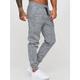 Herren lange lässige Sporthose karierte Kordelhose sportlich Running Gym Jogger Jogginghose mit Tasche dunkelgrau