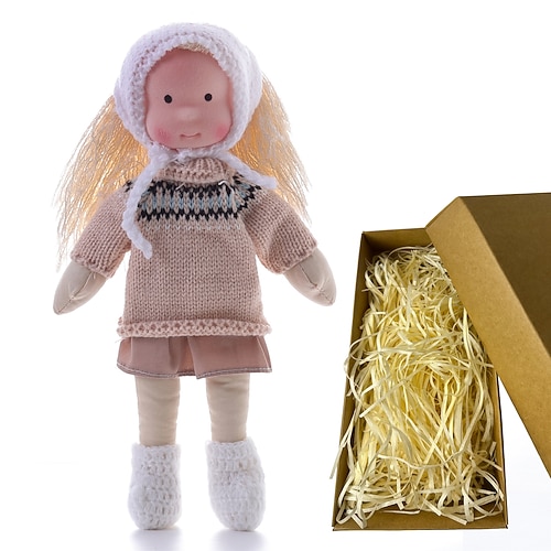 Waldorfpuppe mit Baumwollkörper, Künstlerpuppe, handgefertigte Mini-Anziehpuppe, DIY-Halloween-Geschenkbox, Verpackung, Segen (ausgenommen Kleintierzubehör) für Weihnachtsgeschenke Image