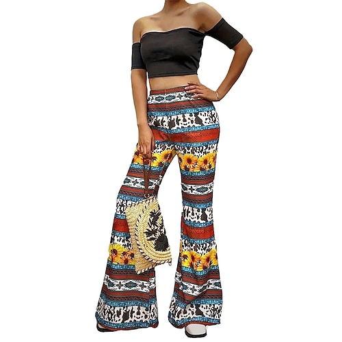 Hippie Retro Vintage 1960er 1970er Disko Hose Glockenhose Damen Kostüm Jahrgang Cosplay Party / Abend Hosen Schlager Outfit