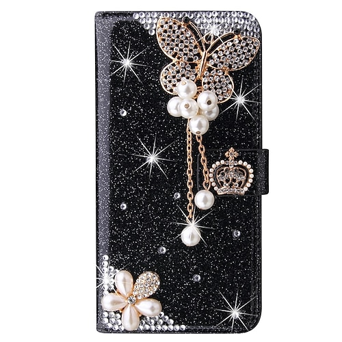 Handy Hülle Handyhüllen Für iPhone 17 Pro Max 17 Air 16 15 14 Pro Max Plus 16e 13 12 11 Pro Max Brieftaschenhülle Flip-Cover Mit Ständer Magnetisch Stoßfest Strass PU-Leder Image