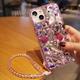 Handyhülle Luxus Bling Diamant Handyhülle für iPhone 15 14 Pro Max transparente Strass-Gir's Rose Hüllen für iPhone 15 14 13 Pro Max