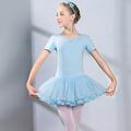 Ballett Kleid Schleife(n) Kaskaden Rüschen Horizontal gerüscht Mädchen Ausbildung Leistung Kurzarm Hoch Elasthan Tüll