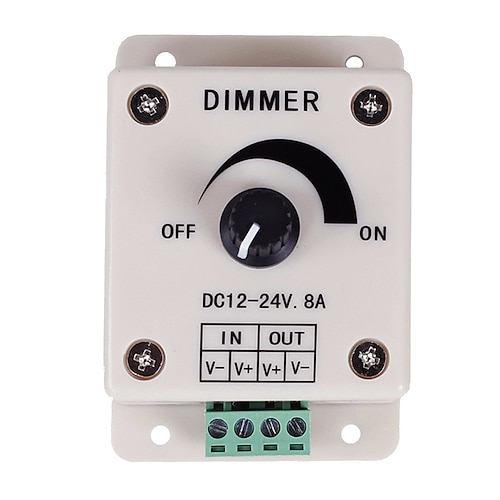 Pwm Dimmer Controller für LED-Leuchten oder Farbband 12 Volt 8 ampadjustable Helligkeit Lichtschalter Dimmer Controller DC12V 8A 96W für LED-Streifen Licht Image