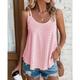 Damen Tank Top Glatt Casual Armeegrün Ärmellos Basic Rundhalsausschnitt