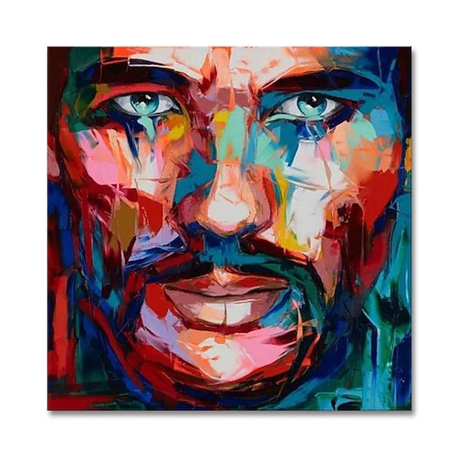 Mintura handgefertigte Figur Ölgemälde auf Leinwand Wandkunst Dekoration modernes abstraktes Gesichtsbild für Wohnkultur gerolltes rahmenloses ungedehntes Gemälde Image