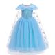 Frozen Prinzessin Gefroren Elsa Kleid Partykostüm Blumenmädchen Kleid Mädchen Film Cosplay Cosplay Kostüm-Party Blau Halloween Kindertag Maskerade Hochzeit kleid hochzeitsgast Kleid Umhang