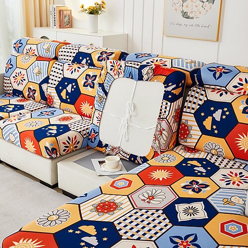 Magischer Sofabezug, Stretch-Sofasitz, Couchkissen-Schonbezüge im Vintage-Stil, rutschfester Möbelschutz für Teilsitzbezüge für 1/2/3/4 Sitze, L-förmige Sofabezüge, Chaiselongue-Sofa-Schonbezug Image