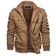 Herren Wintermantel Jacke Taktische Jacke Täglich Kordelzug Herbst Winter Einfarbig Basic Mit Kapuze Dick Standard Baumwolle Lockere Passform Schwarz Armeegrün Khaki Jacken