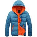 Herren puffer jacket Steppjacke übergangsjacke Hoodie Jacke Mit Kapuze Sport Natur Kurz Herbst Winter Feste Farbe Schwarz / Orange Marine Weiß Himmelblau Orange Schwarz Grün Pufferjacke