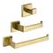 Badezimmer-Accessoires-Set Edelstahl bestehend aus Einzelhandtuchhalter Toilettenpapierhalter Kleiderhaken und Handtuchregal Wandmontage golden 1 oder 3 oder 4 Stck