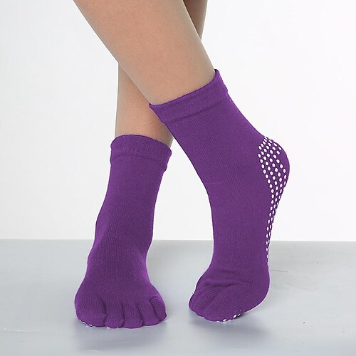 Yoga-Fünf-Finger-Socken für Damen, reine Baumwolle, rutschfeste Socken, professionelle Indoor-Sportsocken, Yoga-Damensocken, für den Schulanfang, für Studenten Image