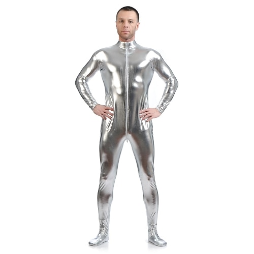 Glänzende Zentai-Anzüge Cosplay Kostüm Ganzkörperanzug Karnevalskostüm Ganzkörperanzug Herren Damen Sex Sexy Kostüm Einfarbig Elasthan Latex Kostüm für Halloween Erwachsene Image