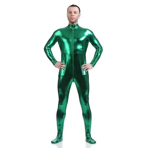 Glänzende Zentai-Anzüge Cosplay Kostüm Ganzkörperanzug Karnevalskostüm Ganzkörperanzug Herren Damen Sex Sexy Kostüm Einfarbig Elasthan Latex Kostüm für Halloween Erwachsene Image